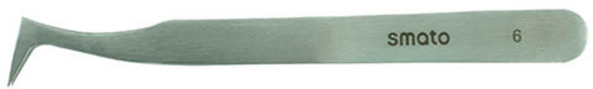 스마토 핀셋 정전기방지 스테인리스스틸 라운드핀셋 곡선팁, 6 (120MM), 1개