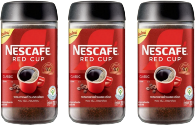 네스카페 레드컵 블랙 인스턴트 커피 유리병 사무실 커피 태국커피 동남아커피 NESCAFE RED CUP CLASSIC, 3개, 1개입, 200g