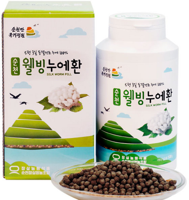 순천잠실영농조합법인] 100% 동결(냉동) 누에환 500g, 1개