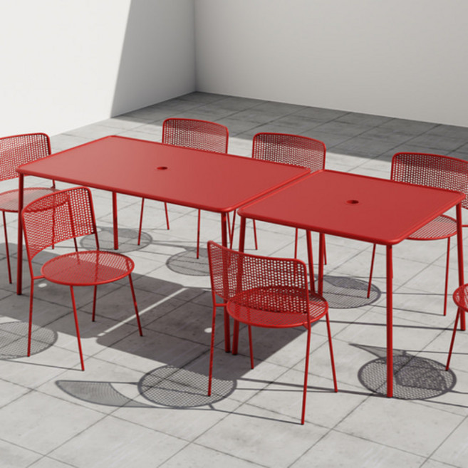 글래드 철제 야외 카페 정원 테라스 야외용 테이블 3colors, 직사각1300, 와인