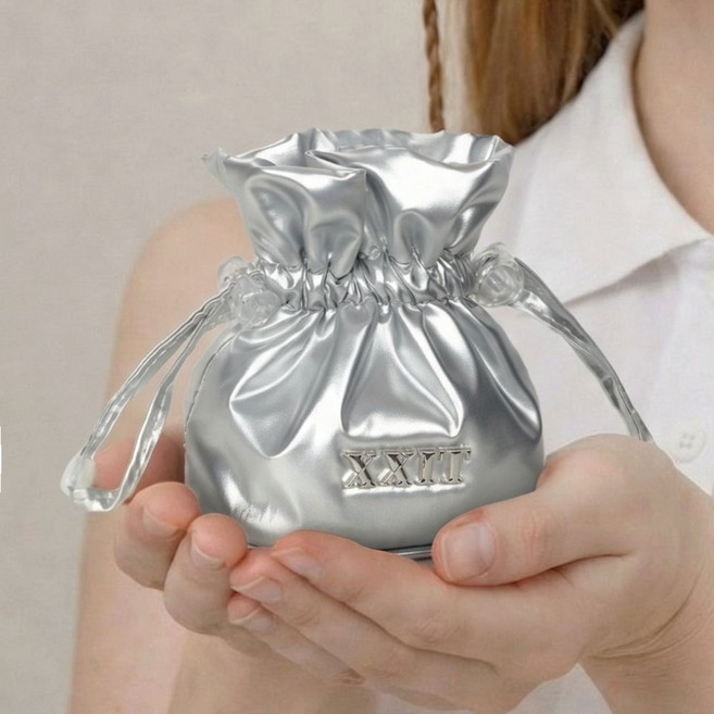 [2개세트]VELORA 골프파우치 여성 골프공주머니 2구수납 세련된 디자인, 1세트, 메탈릭실버2개