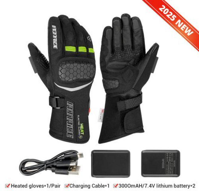 오토바이 열선장갑 온열장갑 겨울용 발열 장갑 방수 모터 스포츠 3000mAh 충전식 자가 남성용, XXL, 16)EG-01 Green