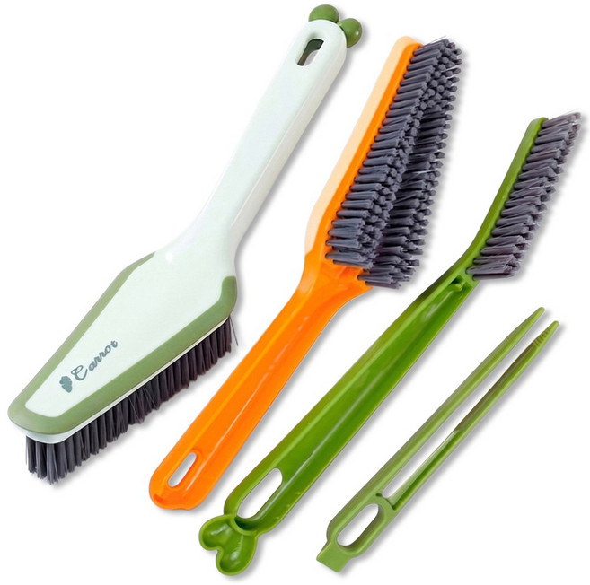 포런포런 다용도 듀얼 틈새 청소솔, 그린&오렌지, 2개