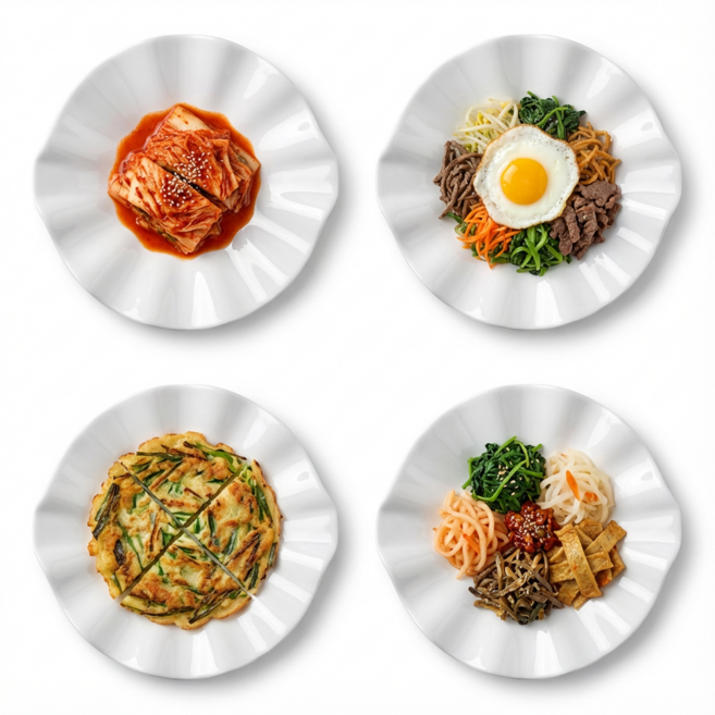 WHH 예쁜 접시 세트 클래식 도자기 파스타 접시 식기 20cm, 4개, 화이트