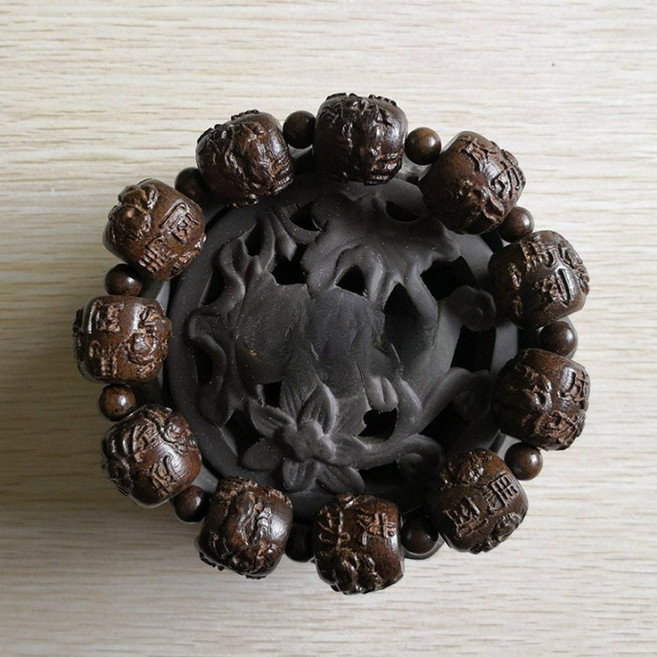 침향목 불교 염주 팔찌 천연석 팔찌 염주 블링블링 대추나무 불교 재물 자동차룸미러걸이 dew+70029eW