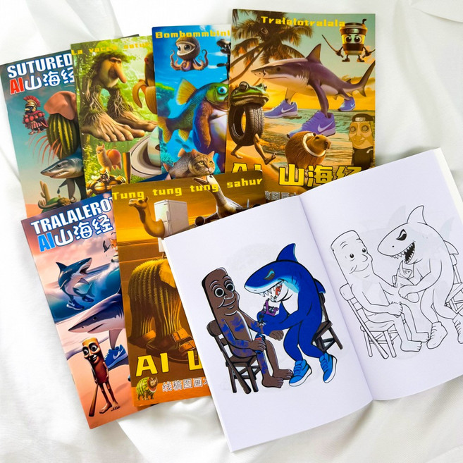 이탈리안 브레인롯 Italian brainrot 컬러링북 색칠북 b0528, 7종