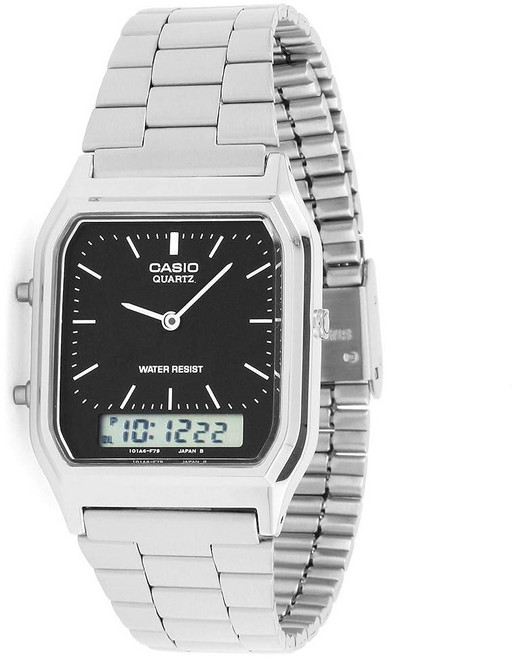카시오 Casio COLLECTION 컬렉션 유니 성인용 시계 AQ-230A 블랙. 디지털 112727