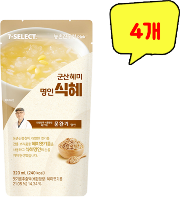 군산혜미 명인식혜 파우치음료, 4개, 320ml