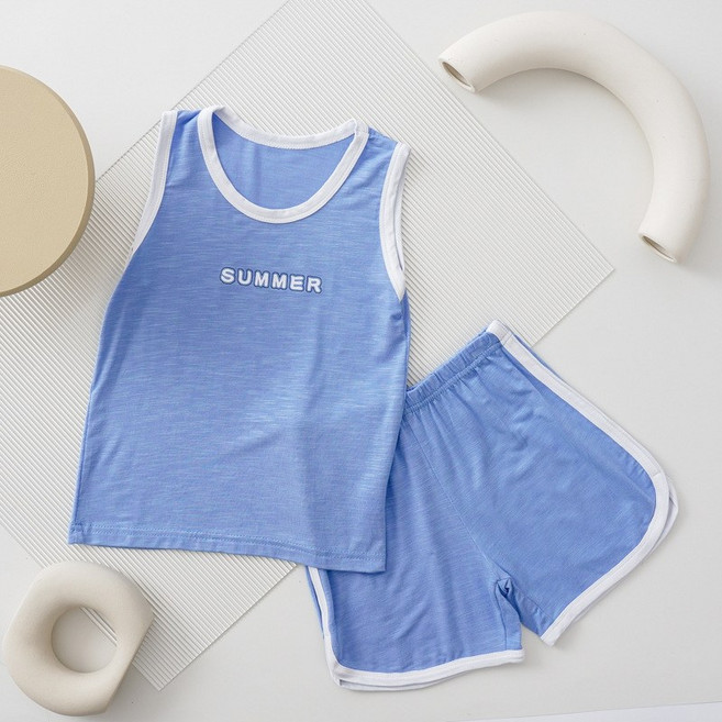 굿도우 아동용 모달 마카롱 컬러 민소매 실내복