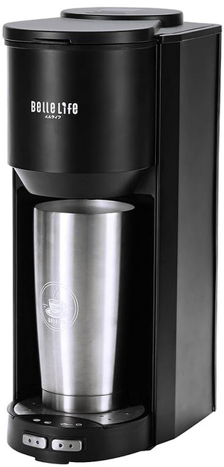 BelleLife 커피 메이커 전자동 커피 머신 콩·가루 모두 사용 가능 그라인더 포함 메시 필터 포함 아이스 커피 진공 단열 텀블러 포함 트레이 조절 가능, 상세페이지 참조, 상세페이지 참조