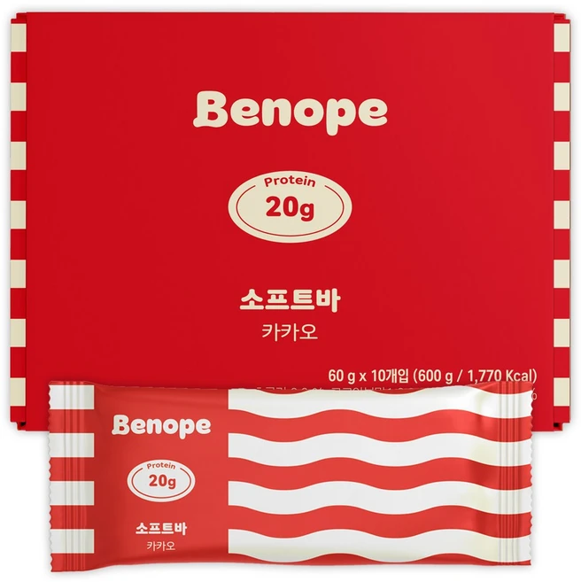 베노프 소프트바 프로틴바 카카오 10p, 600g, 1개 - 쿠팡