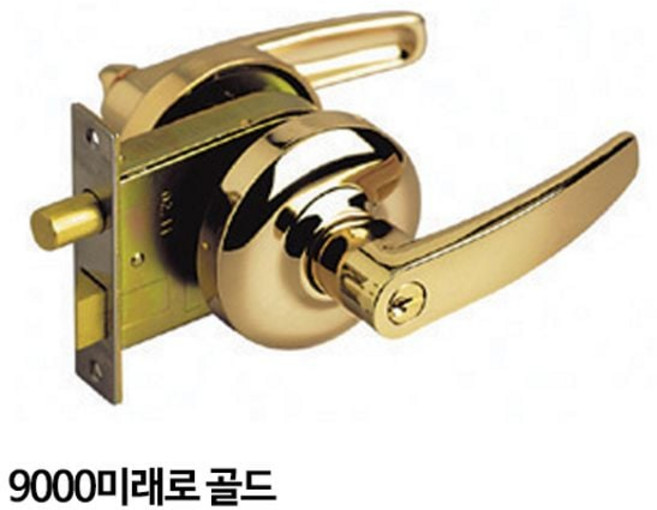 현대디엘 문고리 도어록 현관레버 9000미래로 골드, 1개