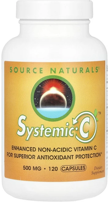Source Naturals Systemic C™ 캡슐 120정(캡슐 1정당 500mg) Naturals (소스 내추럴스), Source Naturals, Systemic C™,, 120정, 1개 - 쿠팡