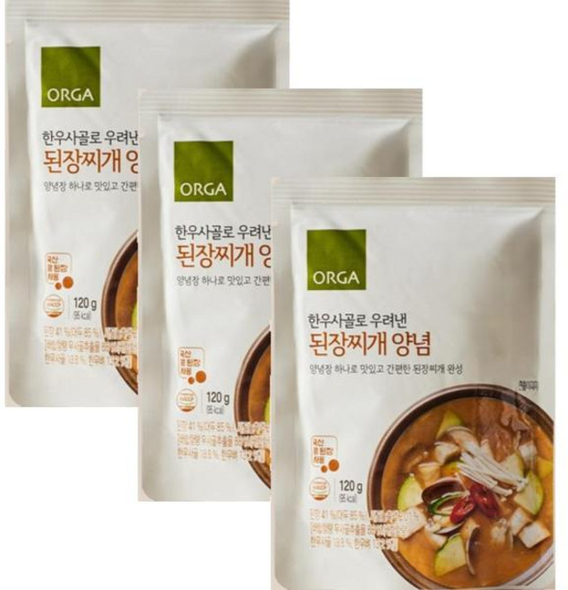 풀무원 한우사골로 우려낸 된장찌개 양념, 3개, 120g
