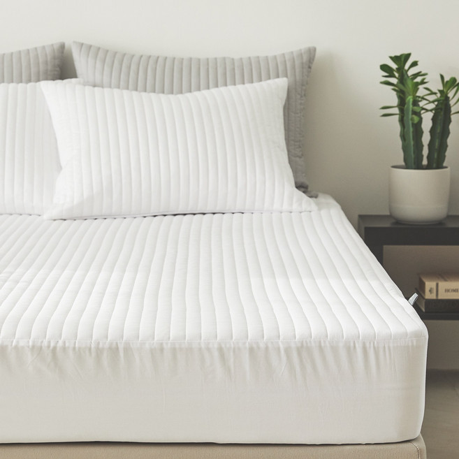 순면 줄 누빔 매트리스커버 올인원 호텔 국산 침대 커버 사계절 용