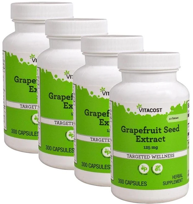 비타코스트 포도씨 추출물 125mg Vitacost Grapefruit Seed Extract, 4개, 300정 - 쿠팡