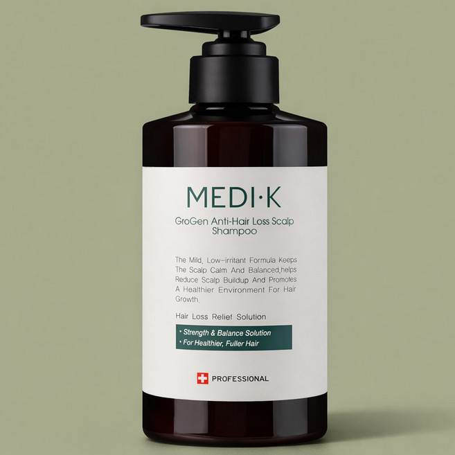 약국입점 메디케이 그로젠 탈모샴푸 대용량 500ml 탈모완화 기능성 모발보호 특허 두피케어 풍성한 정수리 M자 관리, 1개