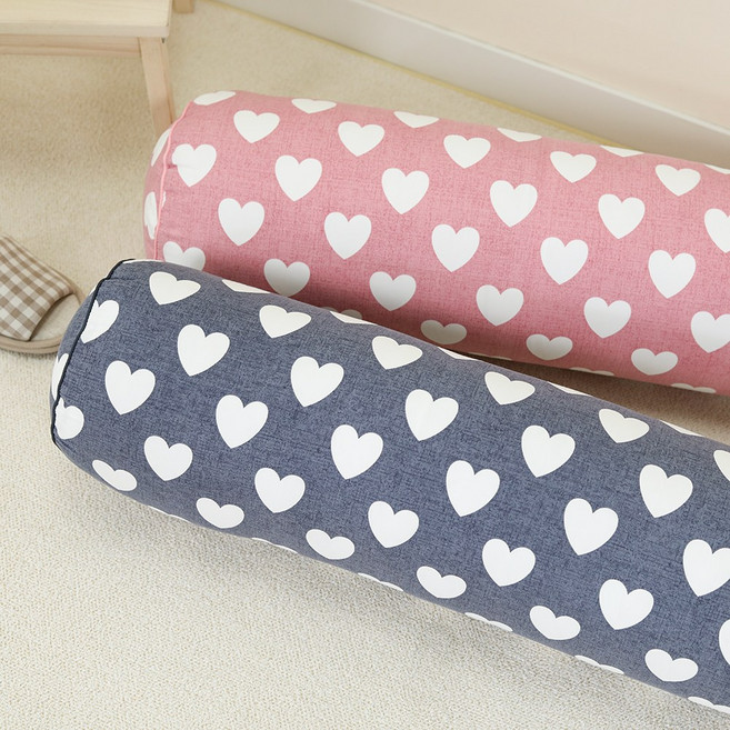 러브미 원형 롱쿠션 바디필로우 커버 (100X20 / 솜 선택), 커버+솜 핑크