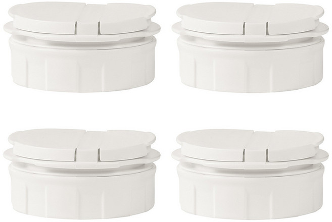 투데이리빙 4개입 세트 프리미엄 다용도 봉지 밀봉 뚜껑캡 주방 밀가루 설탕 가루 과자 밀폐 보관 뚜껑 주방용 업소용 마개 뚜껑형 밀가루캡 밀폐캡, 4개, R98809W(화이트