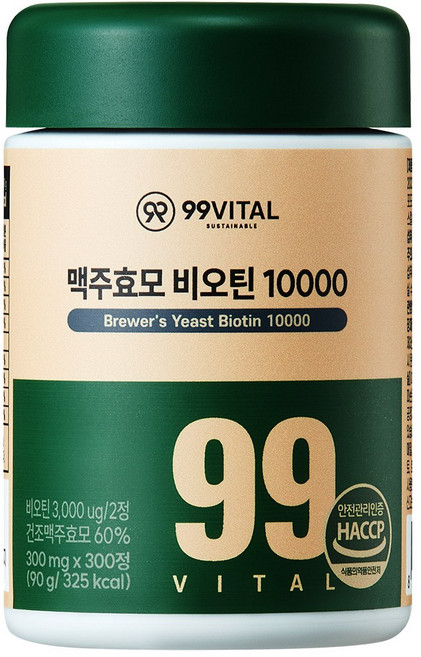 99바이탈 맥주효모 비오틴 10000, 1개, 300정