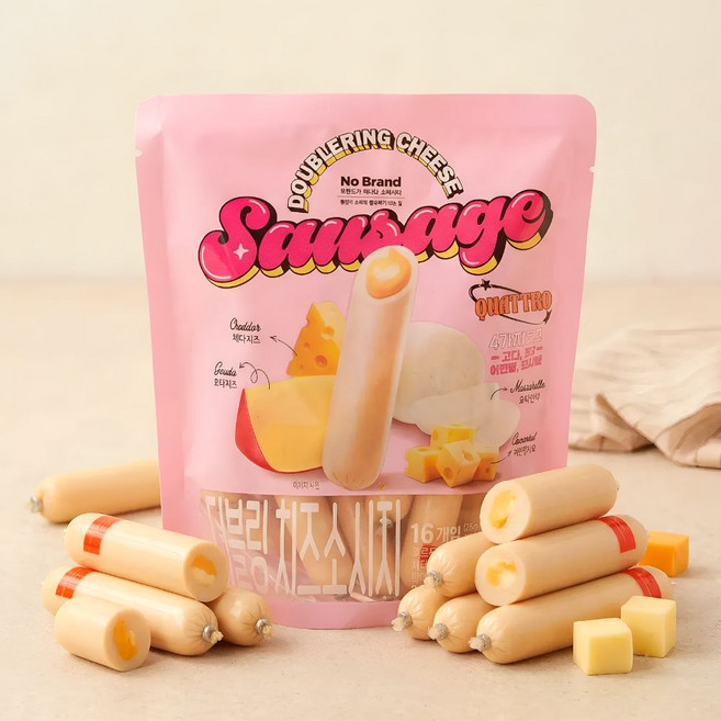 노브랜드 더블링 치즈소시지, 2개, 400g