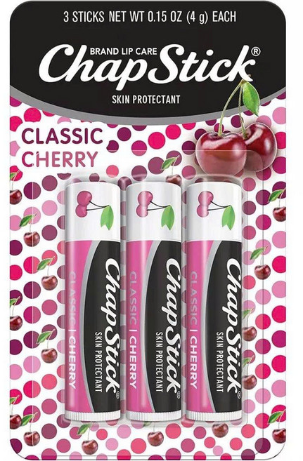 챕스틱 립밤 - 미국산 - 다양한 향으로 출시 Chapstick Lip Balm - Made in the USA - Available in various scents, 3개, 4g, Classic cherry 클래식 체리