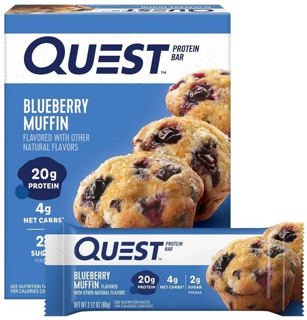 퀘스트 프로틴바 쿠키앤크림 60g 4팩, Blueberry Muffin, 4개(1개입) - 쿠팡