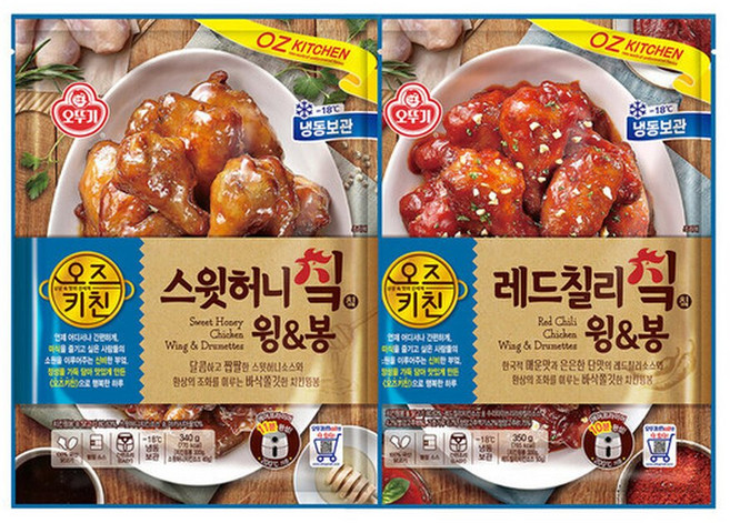 오뚜기 오즈키친 스윗허니 윙봉 + 레드칠리 윙봉 (총), 2개, 340g