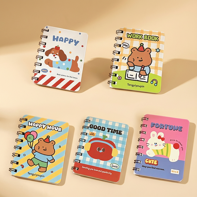 데일브 해피데이즈 캐릭터 미니수첩 5종 세트, 5개, 혼합