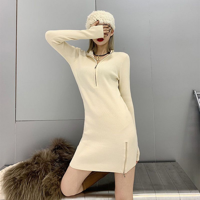 세계일주 니트 드레스 지퍼 분할 LYQ-80