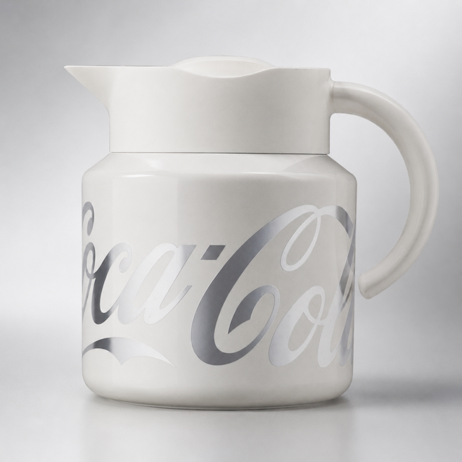 점 코카콜라 컴팩트 진공 주전자, 1.5L, 실버화이트, 1개