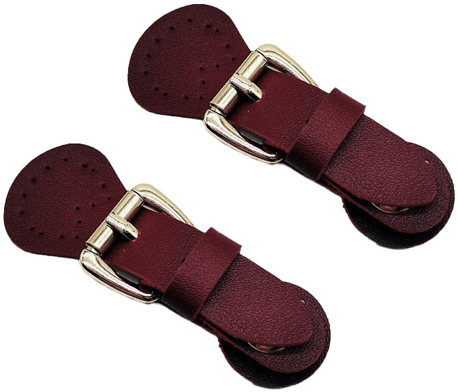 가죽 가방 버클 잠금 사시꼬미 자석형, 2개, 와인