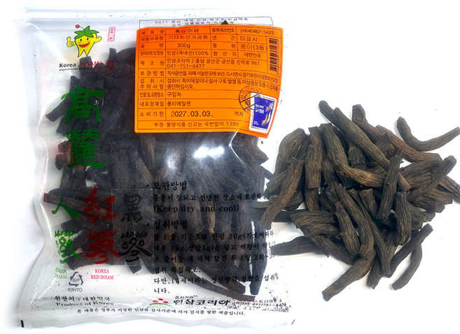 코리아인삼 흑삼 (흑중미 흑미삼), 흑중미(300g), 300g, 1개