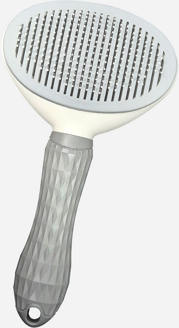개냥아치 반려동물 부드러운 저자극 원터치 브러쉬 빗, 1개, 그레이