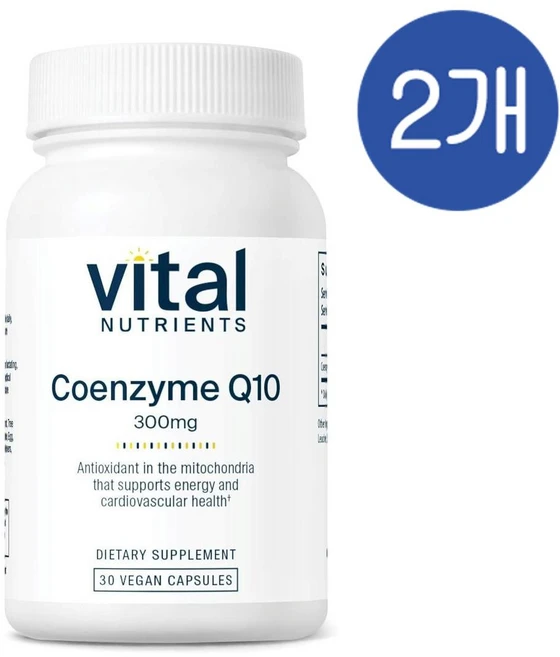 바이탈 뉴트리언츠 코엔자임 코큐텐 300mg 캡슐 Vital Nutrients CoEnzyme Q10, 2개, 30정 - 쿠팡