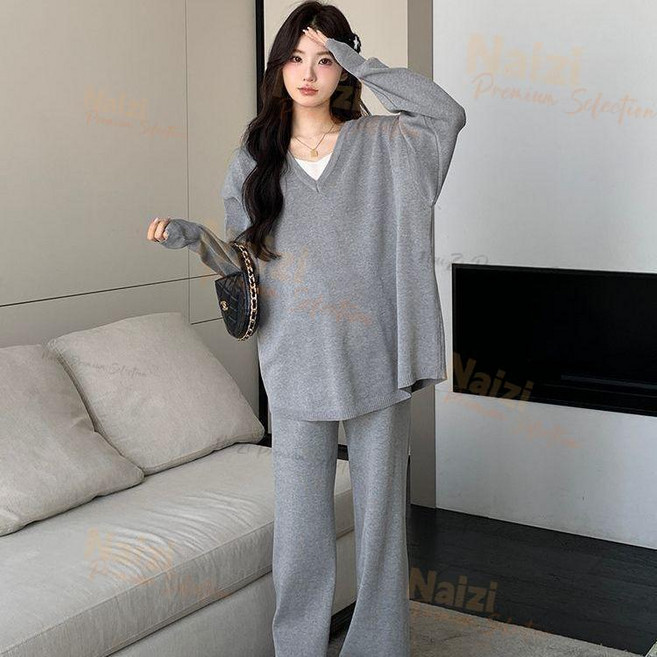 孕婦秋裝套裝 時髦假兩件式高級感上衣 慵懶風兩件套