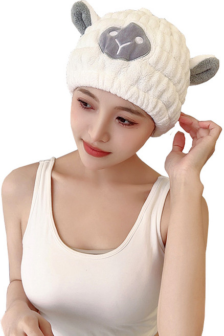 뷰레이터닷컴 양머리수건 드라이타올 극세사 머릿수건, 1개, 화이트