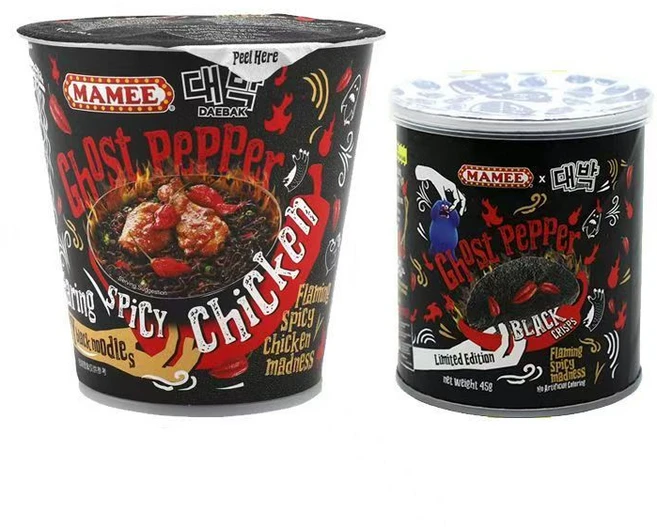 MAMEE블랙 고스트페퍼 라면1개+칩1개 조합, 1세트, 125g - 쿠팡