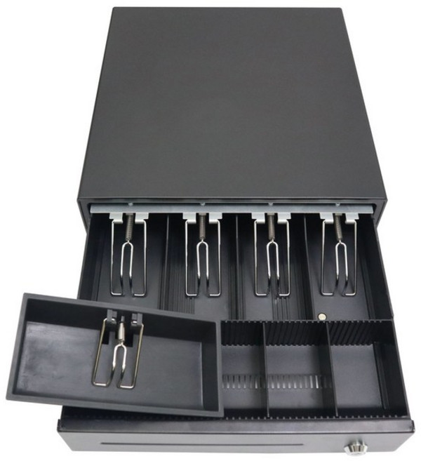 포스기 돈통 서랍 금전함 지폐 상자를 잔돈 카운터, 335 이층 소금함-5칸-블랙