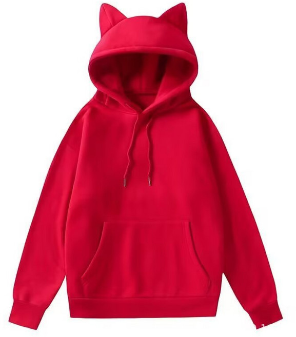 귀여운 고양이귀 후드 플리스 집업 스트릿 힙합 가을 유니섹스 맨투맨