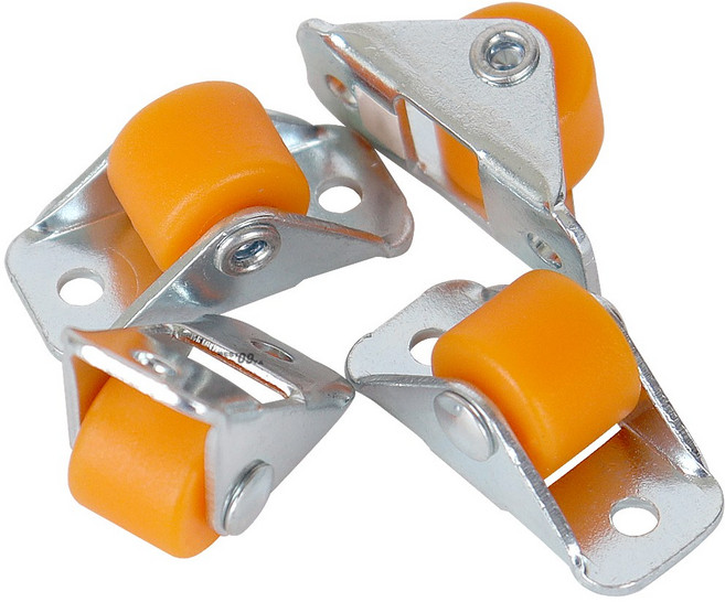 베스트공구야 초미니 바퀴 고정 4P PP-FD / 초소형 미니 부착식 붙이는바퀴 침대밑 소파밑 서랍장 바구니 PP 캐스터, 1세트, 고정 PP-FD