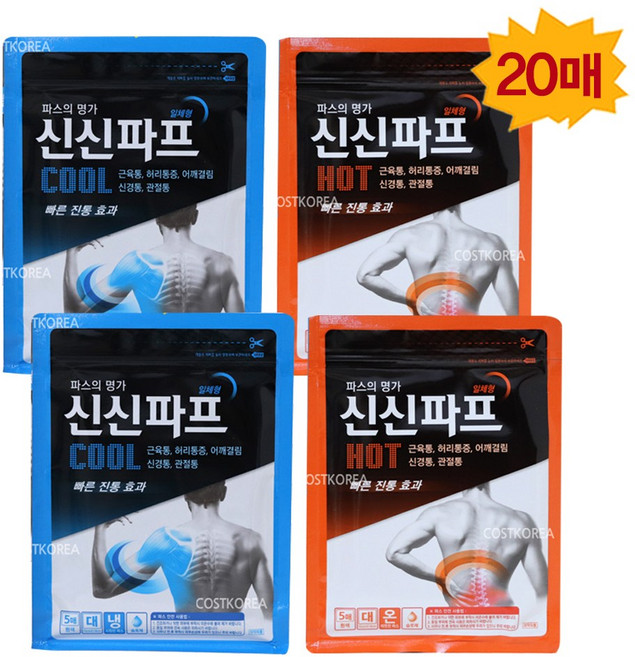 신신제약 신신파스 신신파프 핫10매+쿨10매, 2개, 10매입