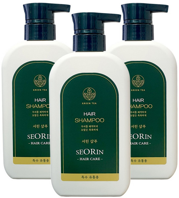 보습 한방 샴푸 녹차추출물 댕기머리 서린 샴푸 500ml, 3개