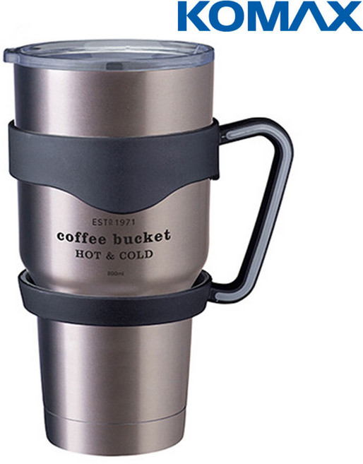 코멕스 더큰 손잡이 보온보냉 텀블러 800ml, 실버, 1개