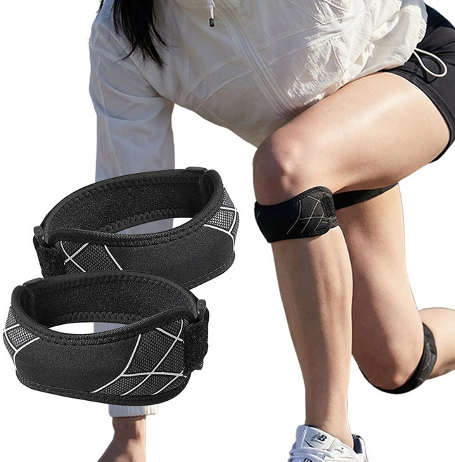 위드핏 포커스 슬개건 무릎 보호대 밴드 러닝 슬개골 보호대 아대, 블랙, 1세트