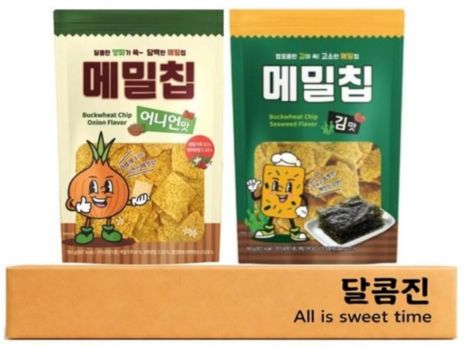 [달콤진] 메밀칩 어니언맛 + 김맛, 2개, 160g