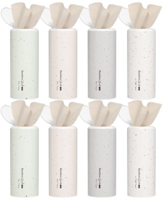 휴홈 컵홀더 차량용 무표백 대나무 밤부톡 슬림티슈, 8개, 60매입