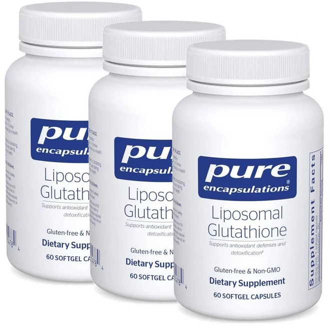 퓨어인캡슐레이션 리포좀 글루타티온 소프트젤 Pure Encapsulations Liposomal Glutathione, 3개, 60정 - 쿠팡