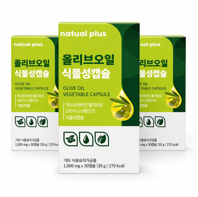 엑스트라버진 올리브오일 100% 캡슐 지중해 피쿠알 올리브유 / 12박스구매시 올록담 올리브3 정품 1박스 증정, 3개, 60캡슐