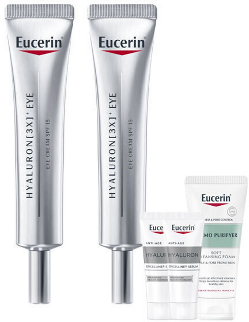 (천만흥행딜)유세린 하이알루론3X 아이크림 에피셀린세럼 +클렌징폼, 2개, 15ml